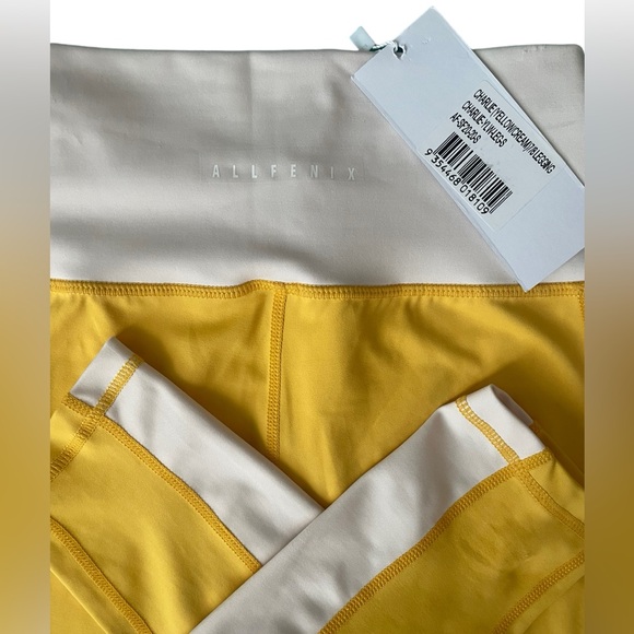 NEW with tags- All Fenix Anthropologie Charlie Yellow/cream 7/8 Legging Small - Picture 12 of 13